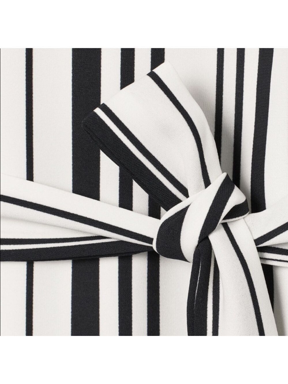 H&M Striped Tie Dress Black & White Mini Dress Size 0 - Picture 5 of 7